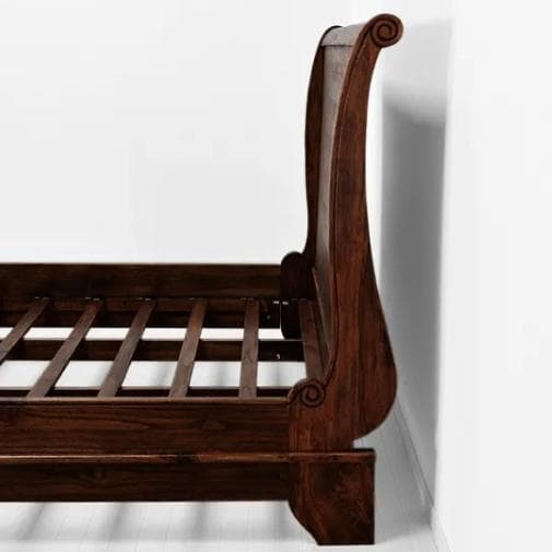 【送料込】 ヴィンテージ調 チーク セミダブル ベッドフレーム