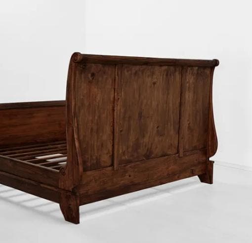 【送料込】 ヴィンテージ調 チーク セミダブル ベッドフレーム