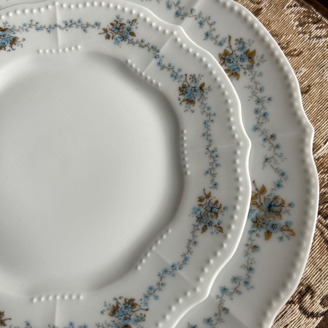 Chapus淡いブルーの小花がそっと息づくひととき─フランス製プレート