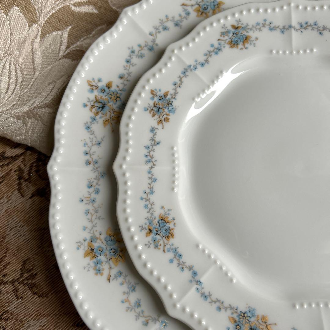 Chapus淡いブルーの小花がそっと息づくひととき─フランス製プレート