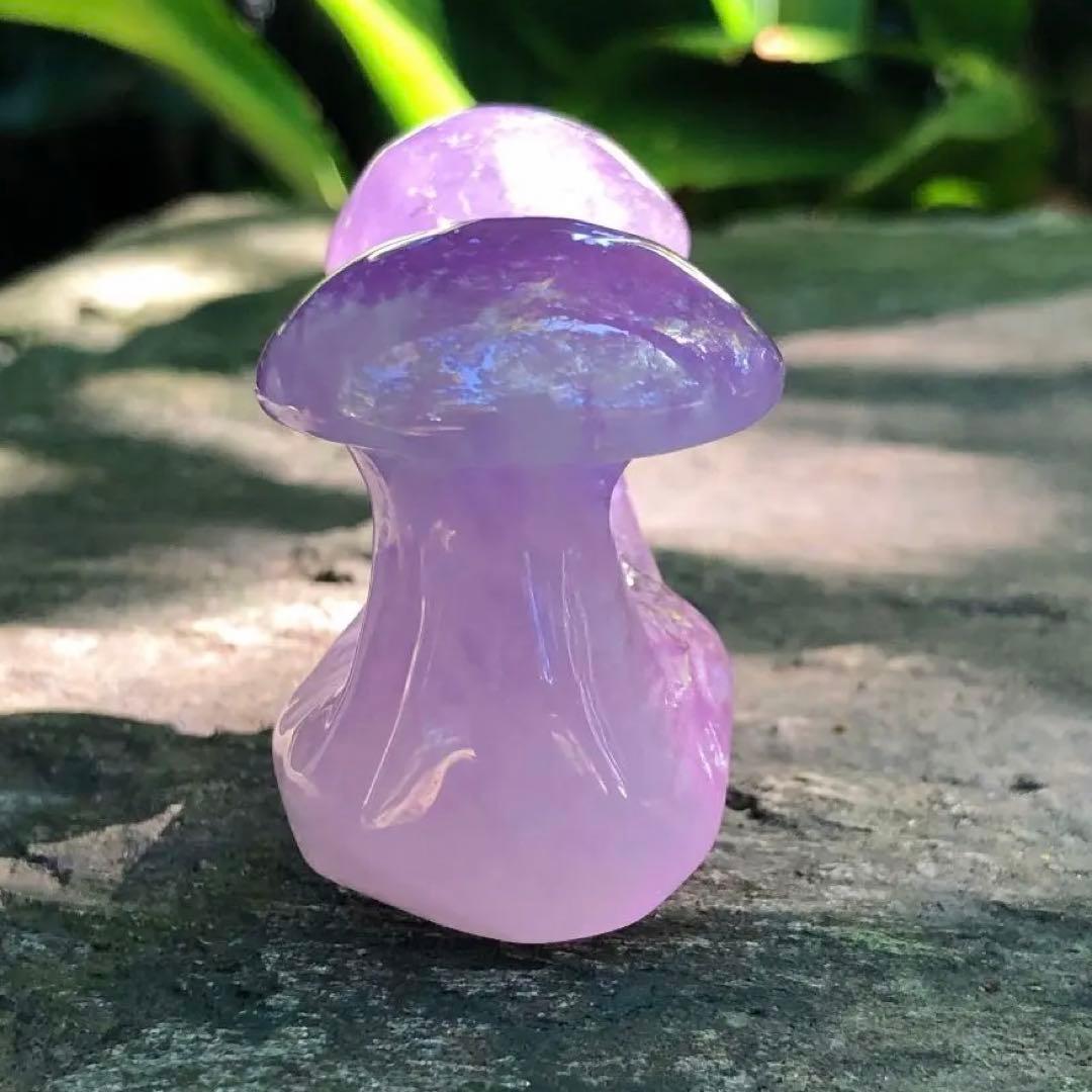 アメジスト　原石　双子　マッシュルーム　きのこ　紫水晶