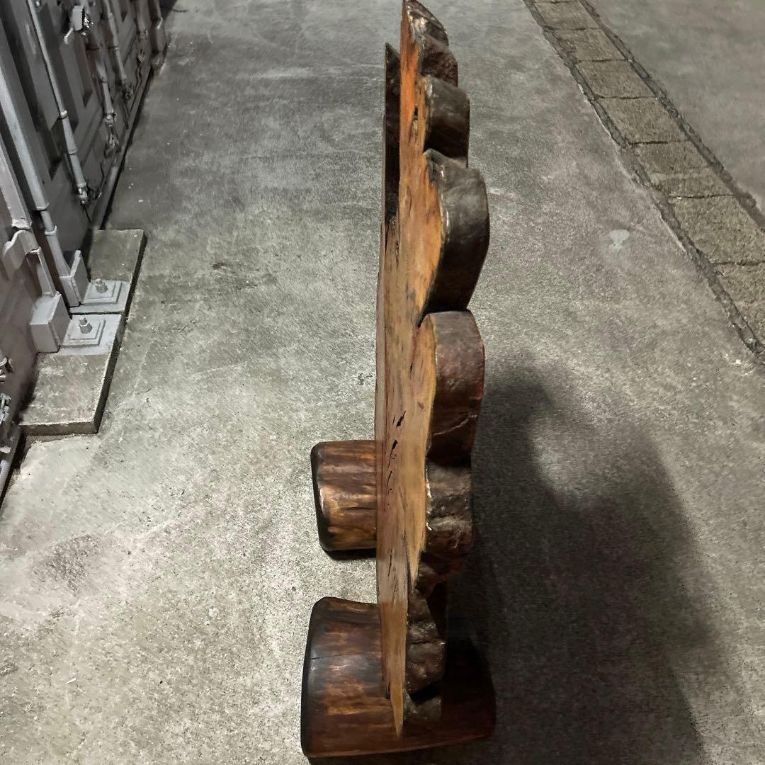 天然木 一枚板 オブジェ パネル 衝立 彫刻 アート インテリア 瘤木 置物