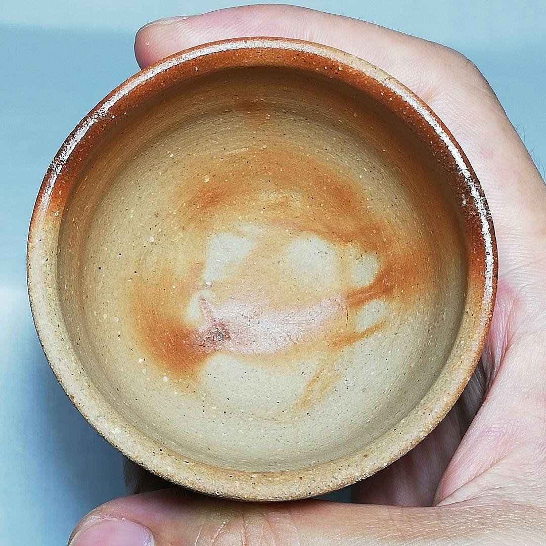 岡山県重要無形文化財 浦上善次 備前焼 ぐい呑み 共箱栞 酒器 緋襷