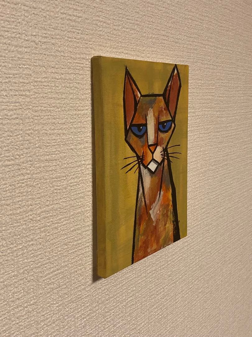 【原画】アクリル画/F0サイズ（180×140mm）/猫/絵画/アート