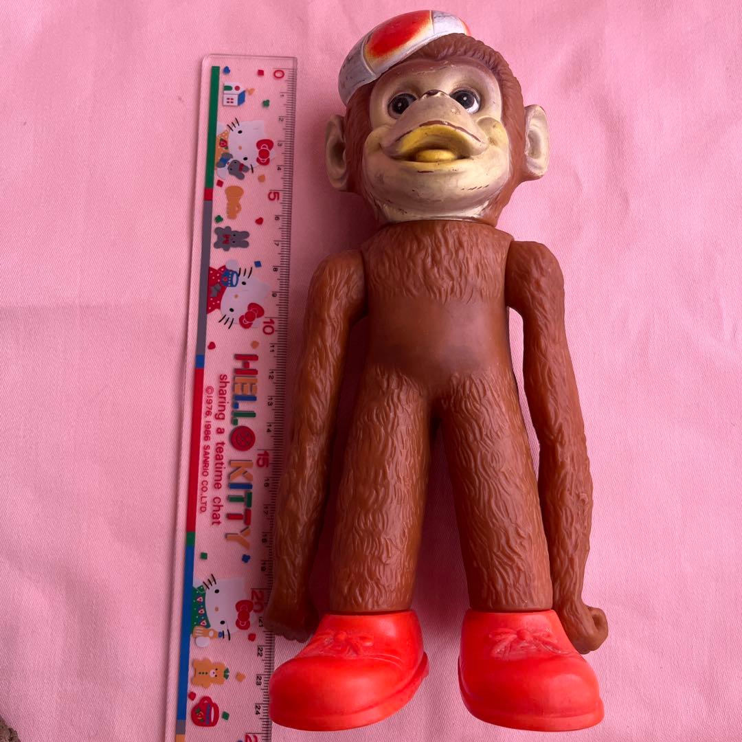 レア　ビンテージ　さる　約60 70年代　ラバーモンキー　ラバー　動物　貯金箱