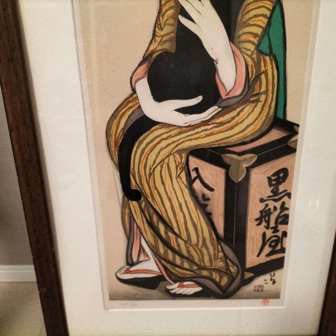 竹久夢二　版画　黒船屋 　縦1ｍの特大サイズ