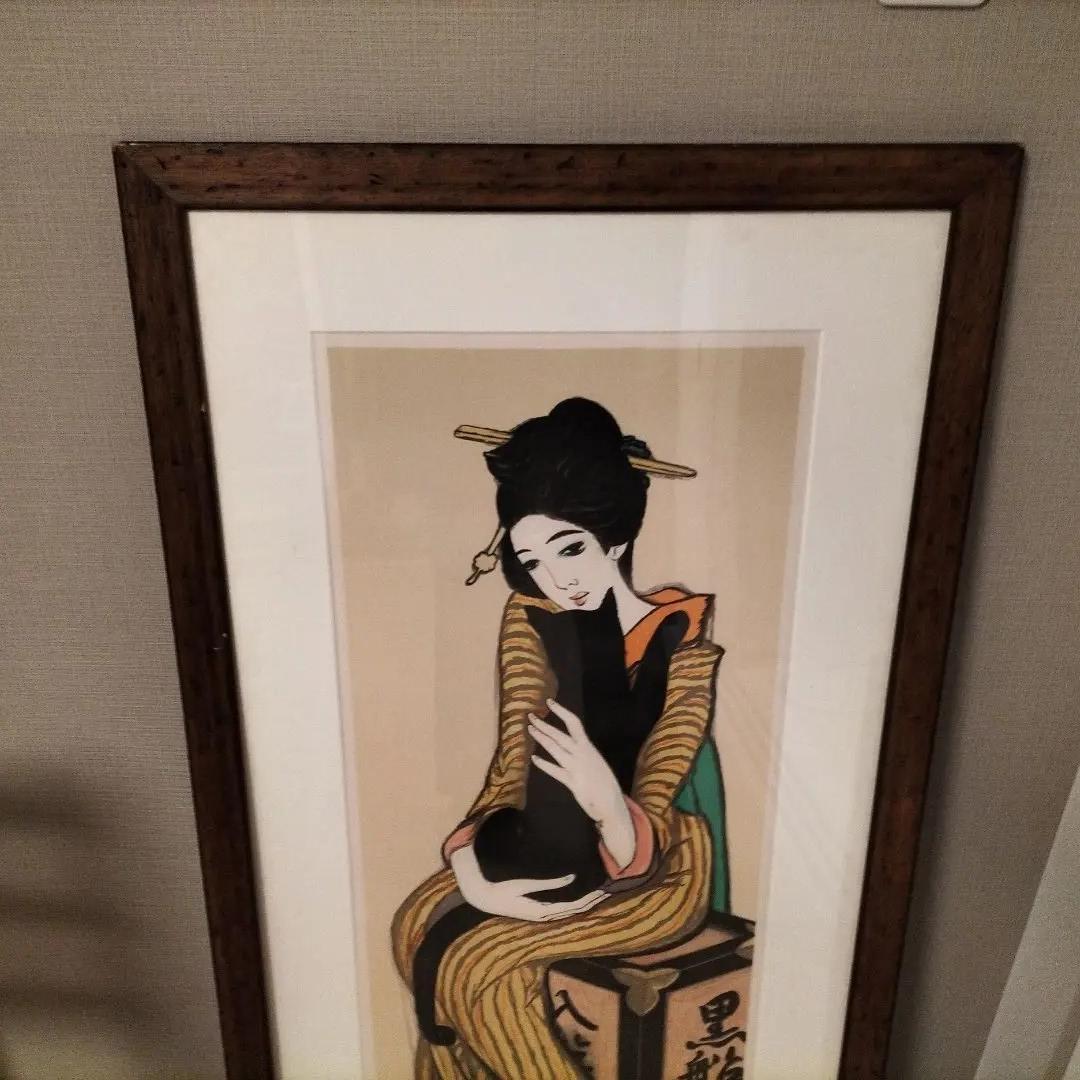 竹久夢二　版画　黒船屋 　縦1ｍの特大サイズ