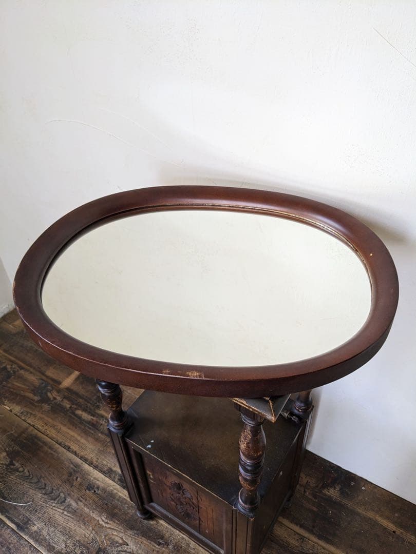 秋田木工 柳宗理 木製ウォールミラー 小判型 天然木 壁掛鏡