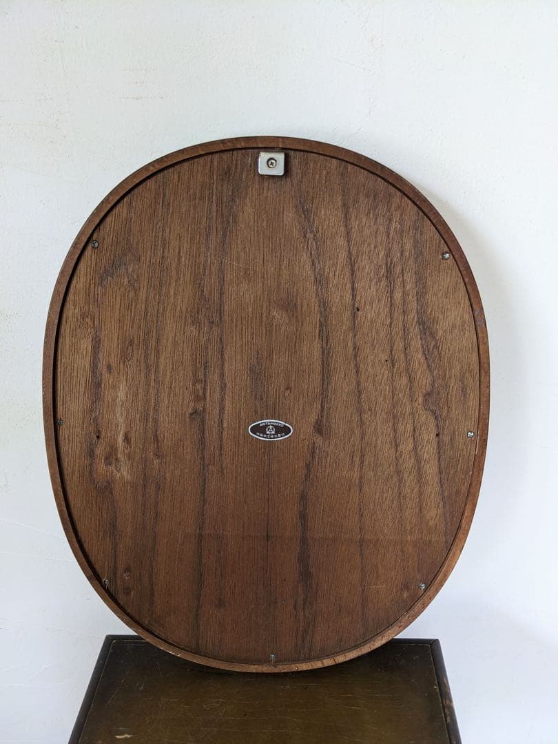 秋田木工 柳宗理 木製ウォールミラー 小判型 天然木 壁掛鏡