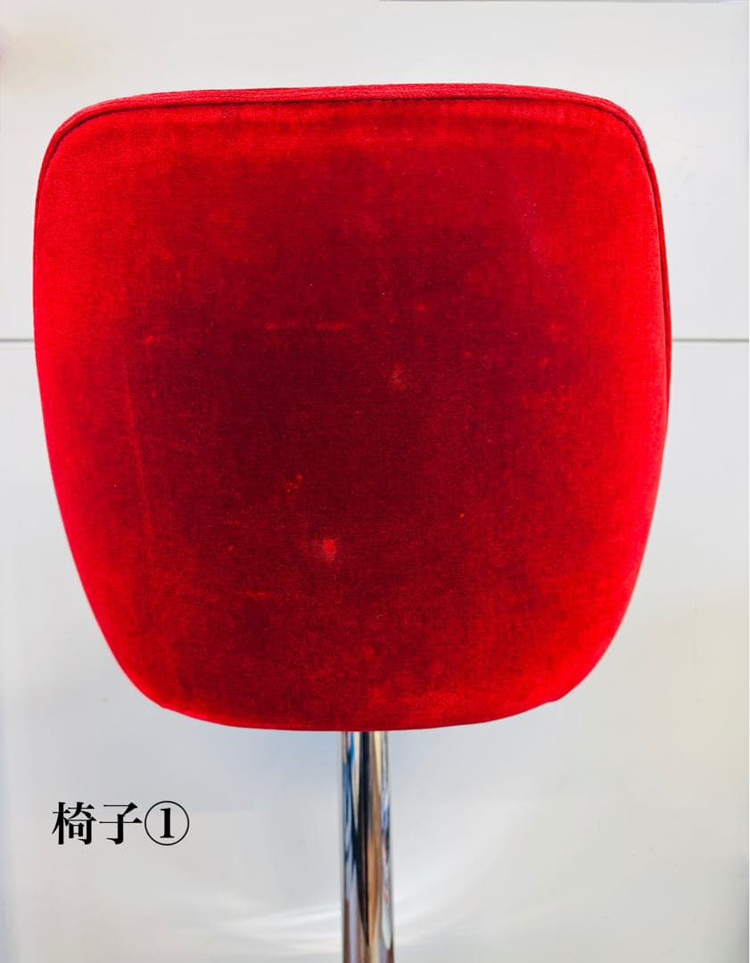 【専用①】赤ベルベット カウンターチェア 2脚セット おしゃれ 固定式