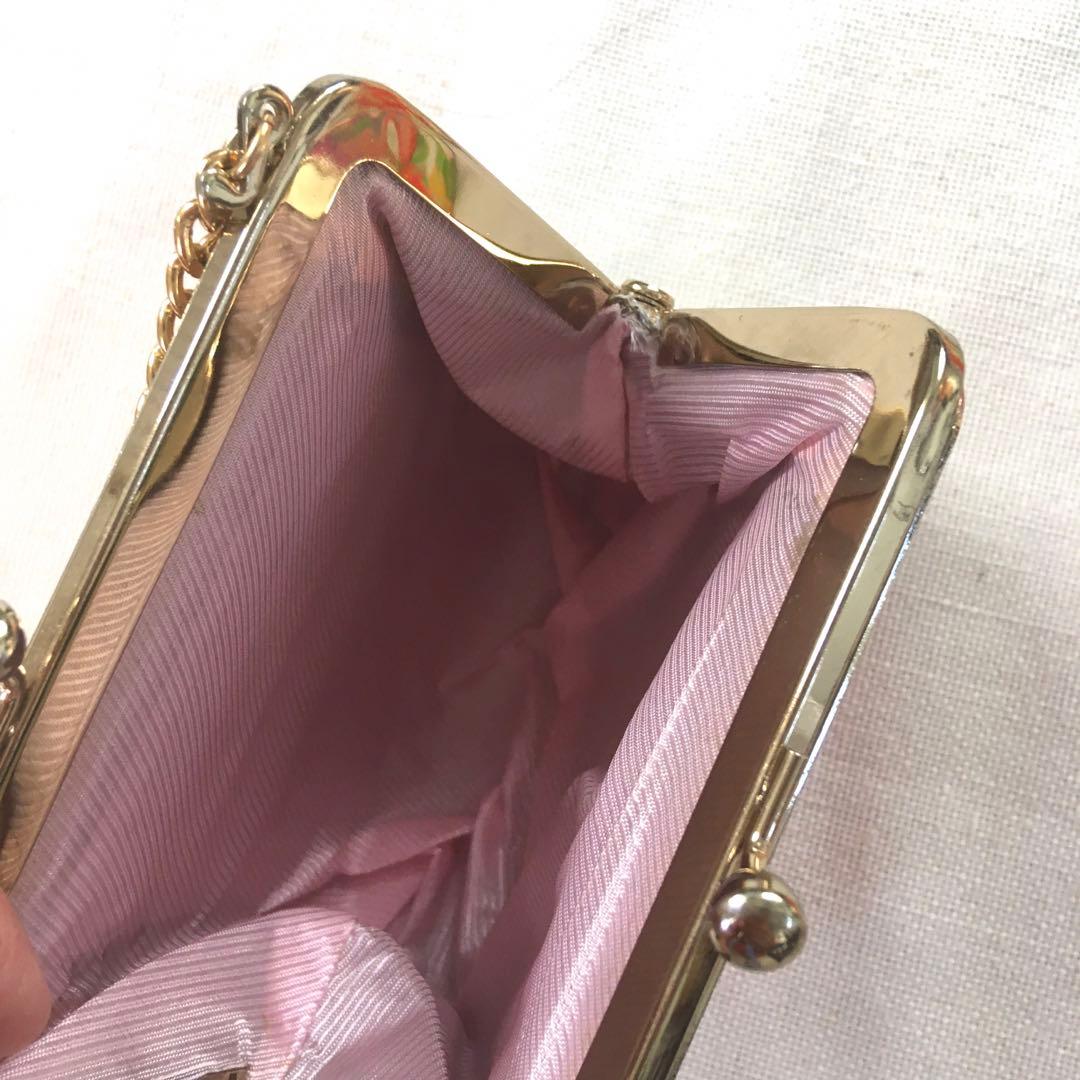 アンティーク着物　扇　古典　ピンク系　きもの帯他小物付き