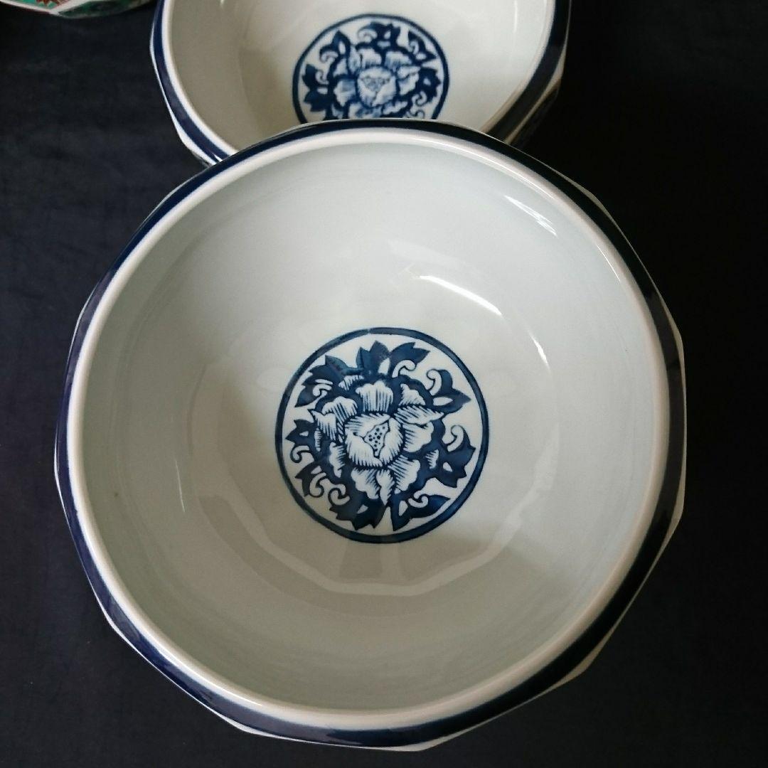 未使用 波佐見焼 林九郎 古伊万里 亀甲紋 中鉢 5個　お祝い