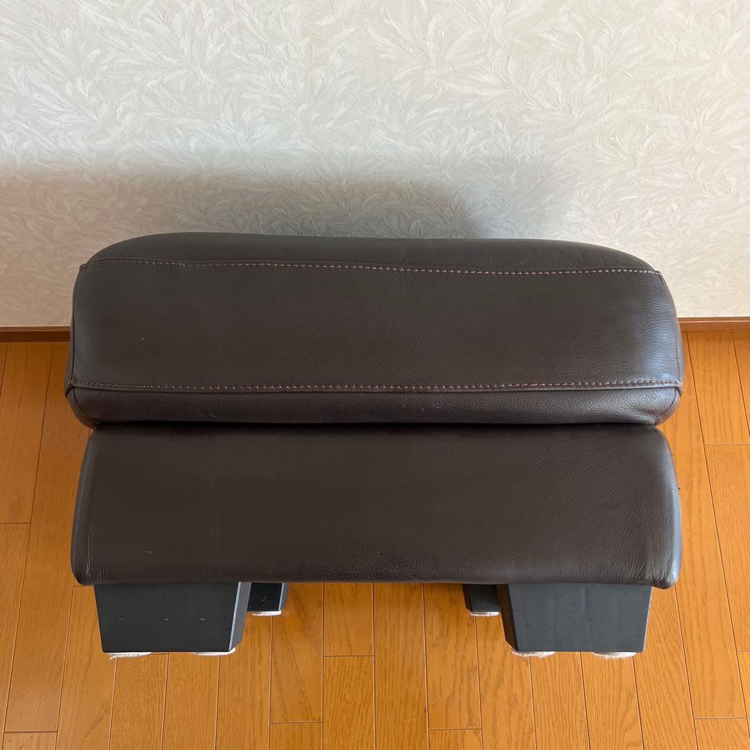 IDC 大塚家具 オットマン スツール 本革 レザー ブラウン 美品