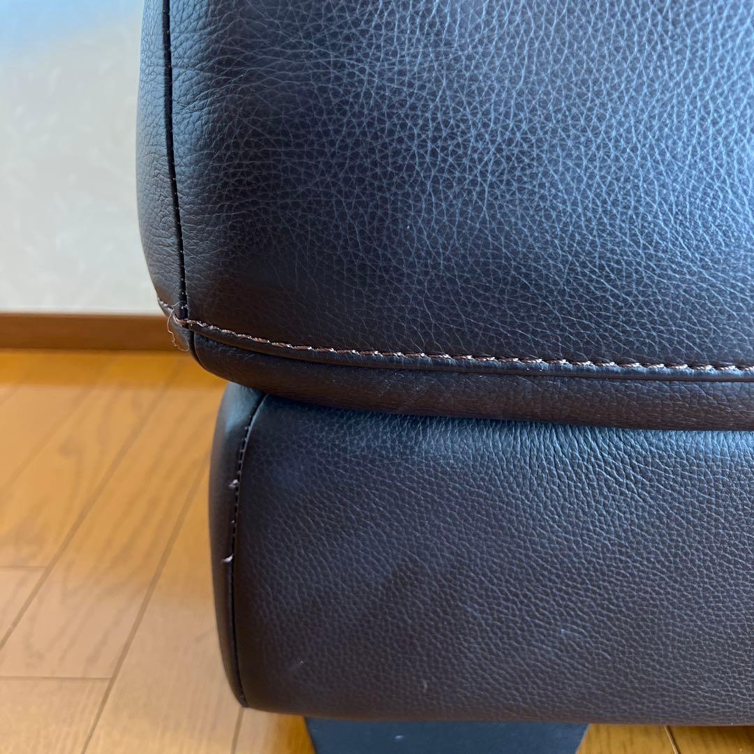 IDC 大塚家具 オットマン スツール 本革 レザー ブラウン 美品