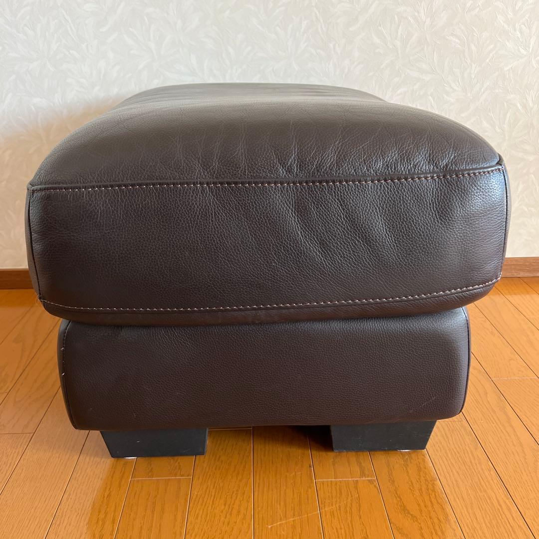 IDC 大塚家具 オットマン スツール 本革 レザー ブラウン 美品