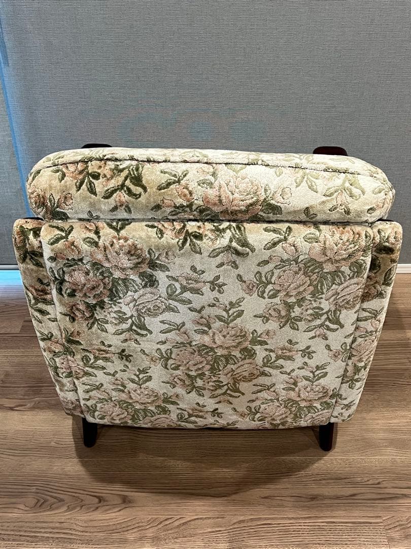 オールドカリモク 1人掛けソファ アームチェア 花柄 クラシック 昭和レトロ