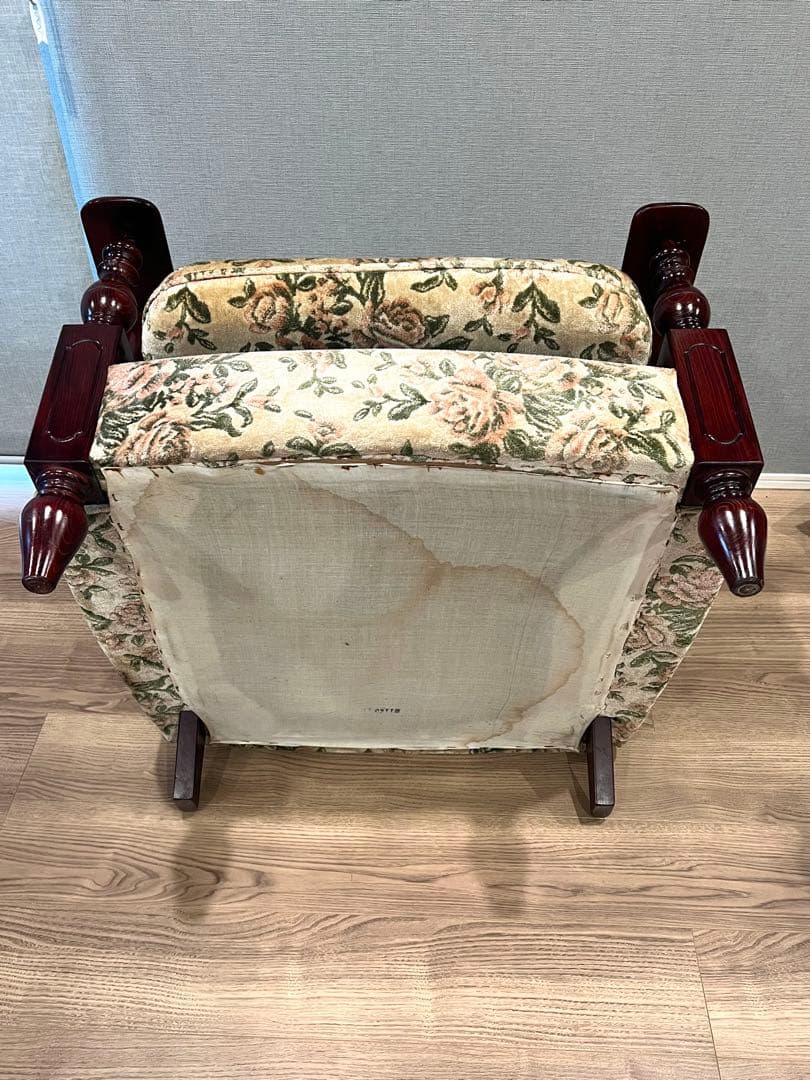 オールドカリモク 1人掛けソファ アームチェア 花柄 クラシック 昭和レトロ