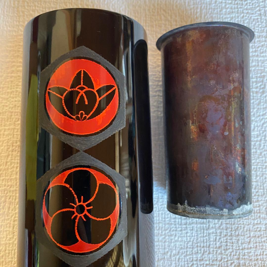 希少✨日展作家 乃生須将己作 花生　花器　花瓶　木製漆器　伝統工芸　漆芸　蒟醤塗