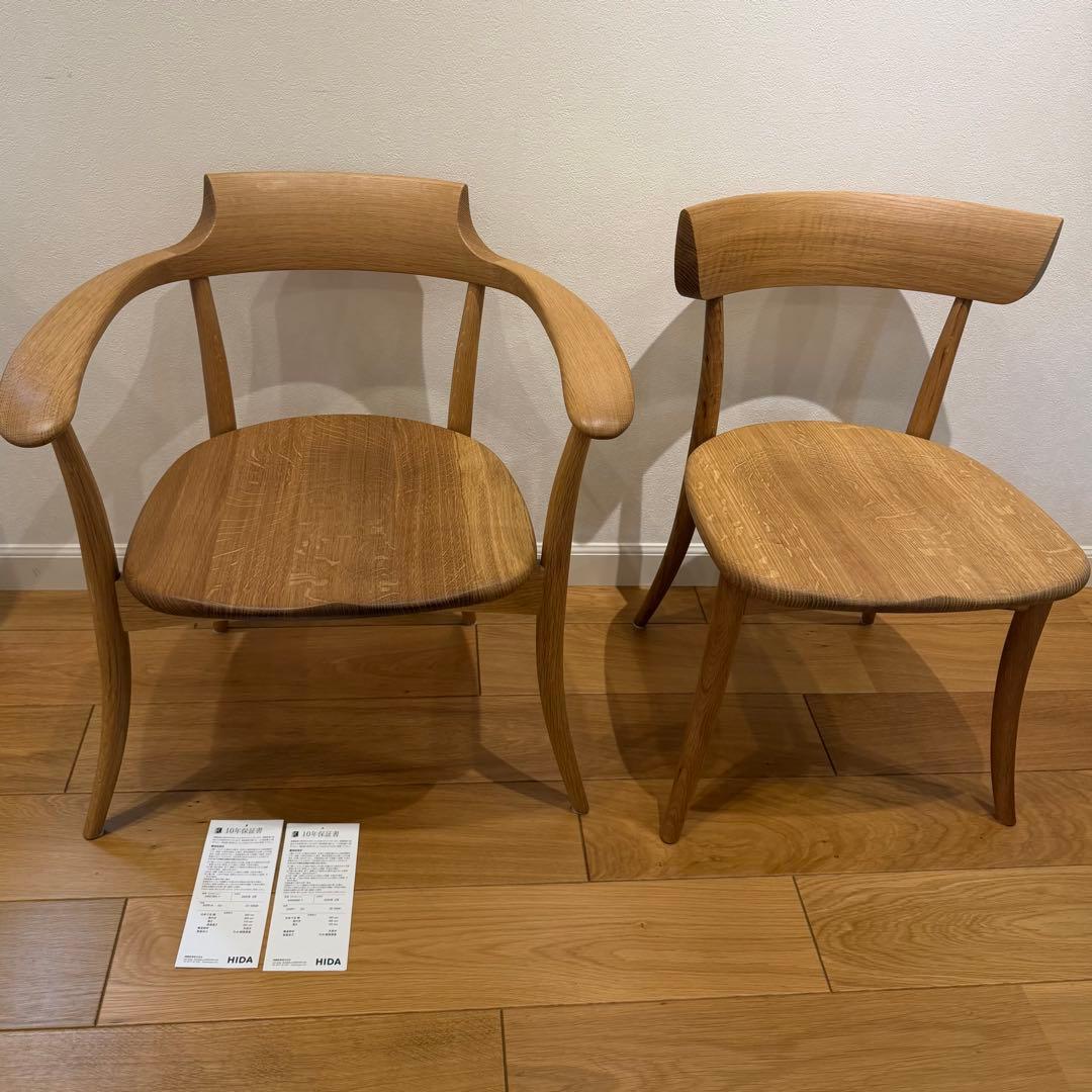 二脚セット　HIDA ダイニングチェア　２０２５年購入品　クレッセント②