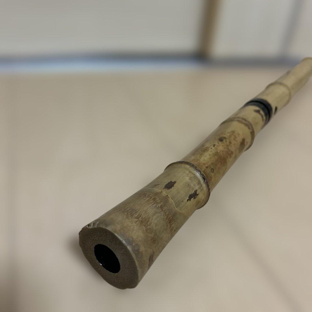 希少 尺八 琴古流 1尺8寸 5孔 銘あり 1印 根竹 二分割 和楽器 竹