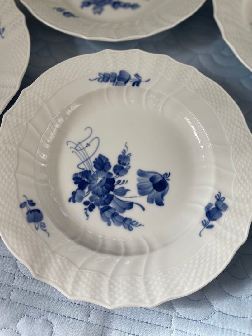 ロイヤルコペンハーゲン　ブルーフラワーカーブプレート　5枚セット