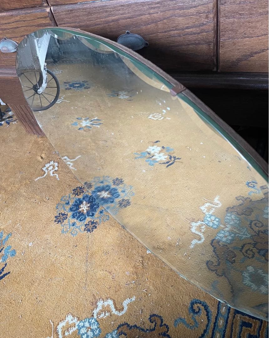 稀少/アンティーク/イギリス製/壁掛けミラー/カッティングミラー/ミラー/鏡/②