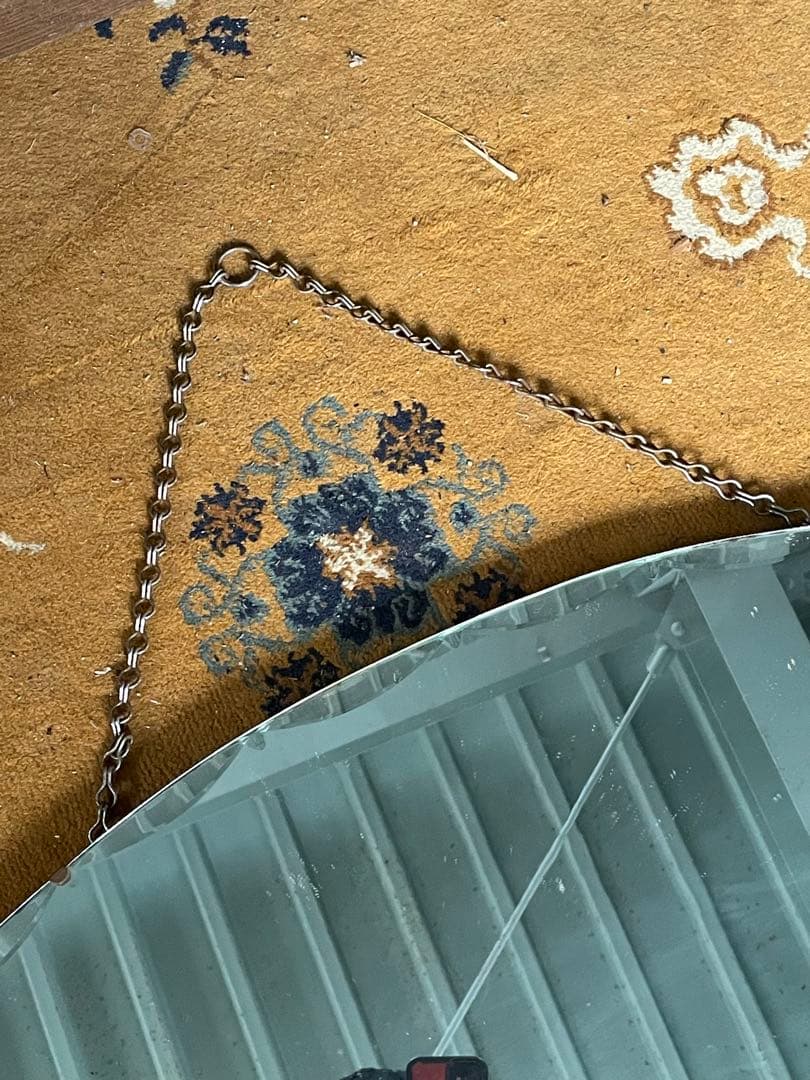 稀少/アンティーク/イギリス製/壁掛けミラー/カッティングミラー/ミラー/鏡/②