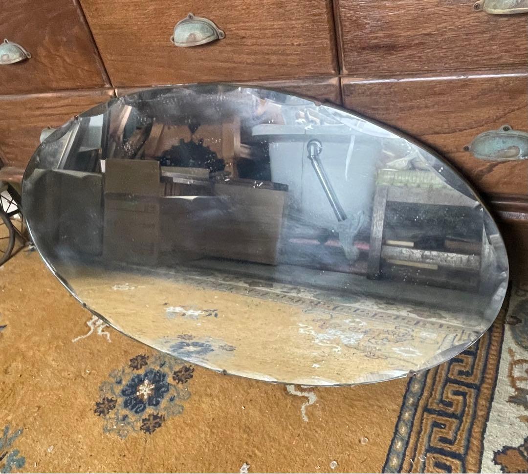 稀少/アンティーク/イギリス製/壁掛けミラー/カッティングミラー/ミラー/鏡/②