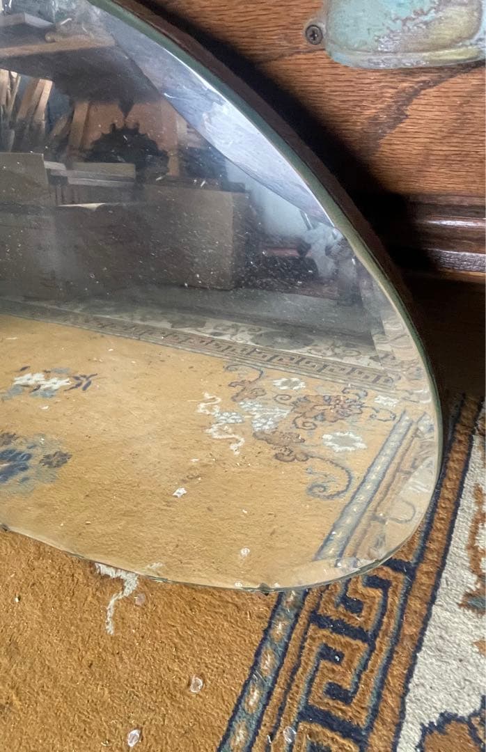 稀少/アンティーク/イギリス製/壁掛けミラー/カッティングミラー/ミラー/鏡/②