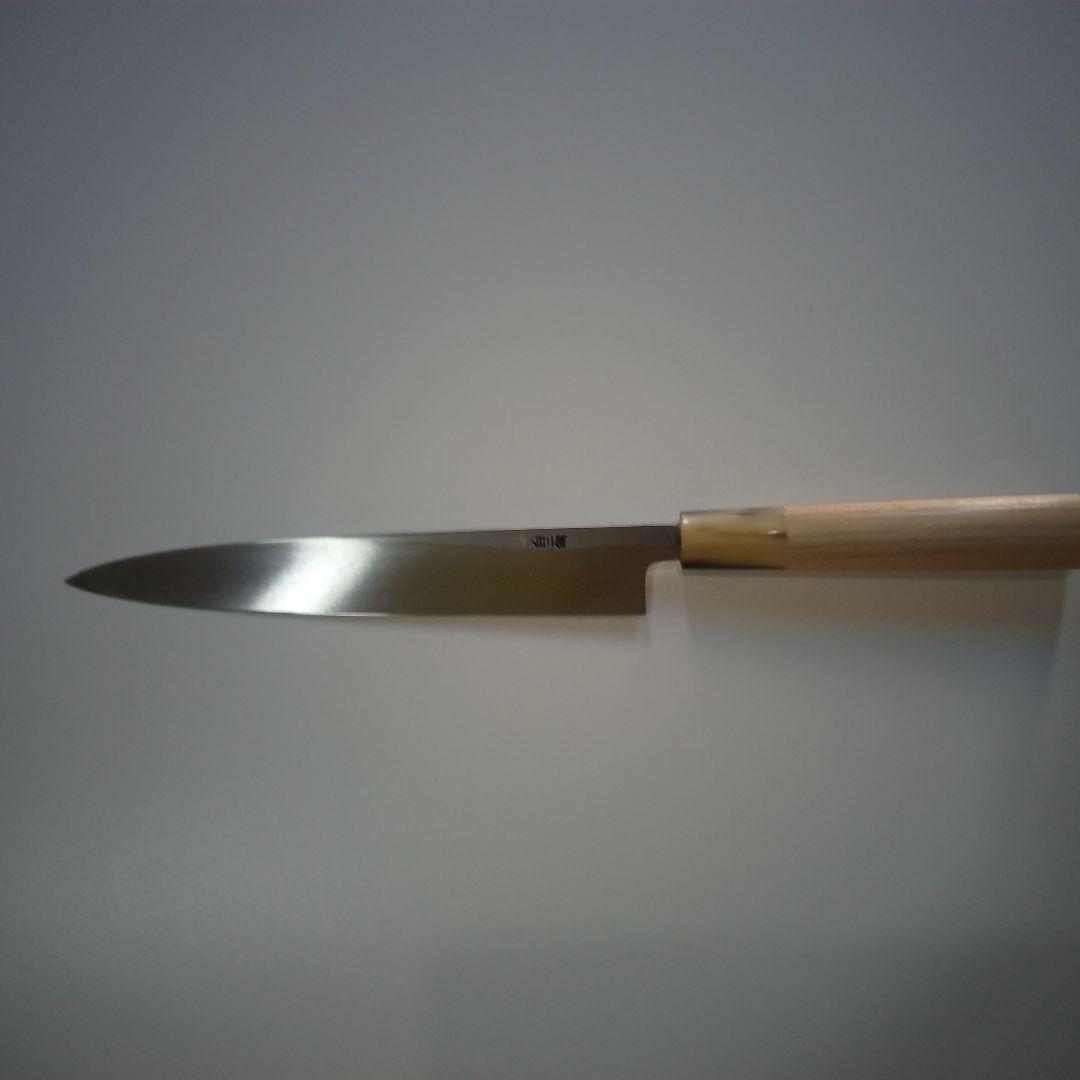 柳刃包丁 白紙2号鋼 野村祥太郎氏の砥　210mmの刃長　白木の柄