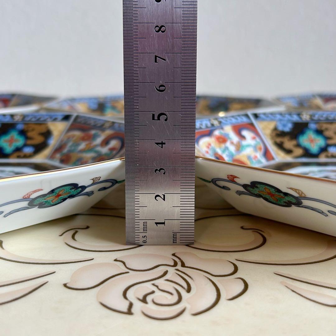 第一陶器　翔山窯　金襴手　八角皿揃　5枚セット　中皿　和皿　金彩古伊万里　色絵