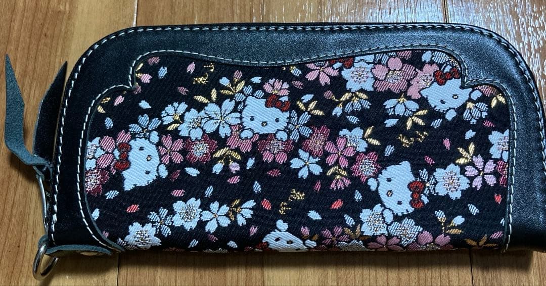 キティ　長財布　ウォレット　花山　キティ京桜　ブラック