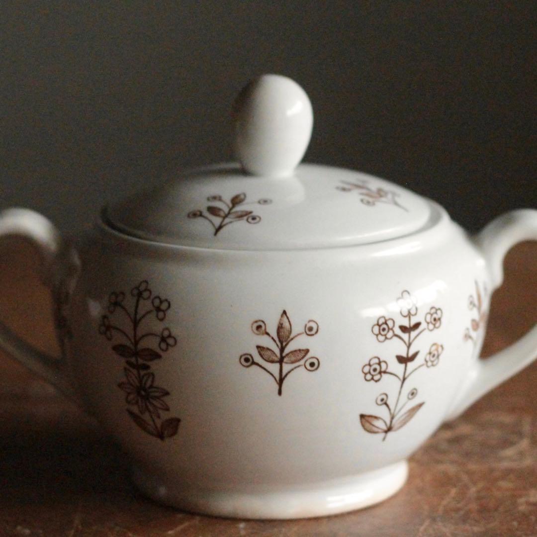 アラビア タペストリー シュガーポット 北欧 アンティーク 古道具 ブロカント