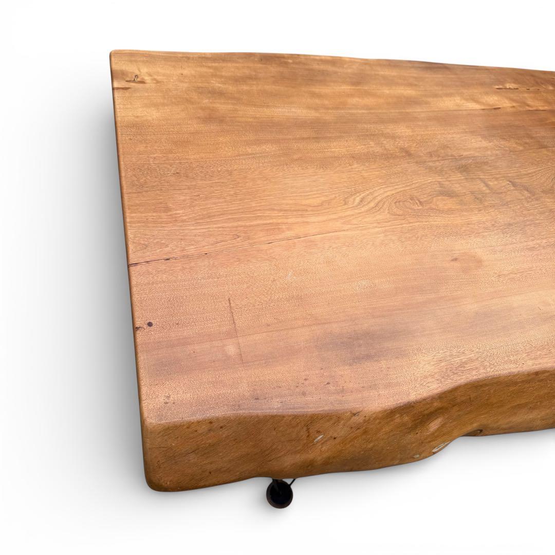 ろこん　一枚板 無垢材 アイアン　センターテーブル 座卓　幅125cm