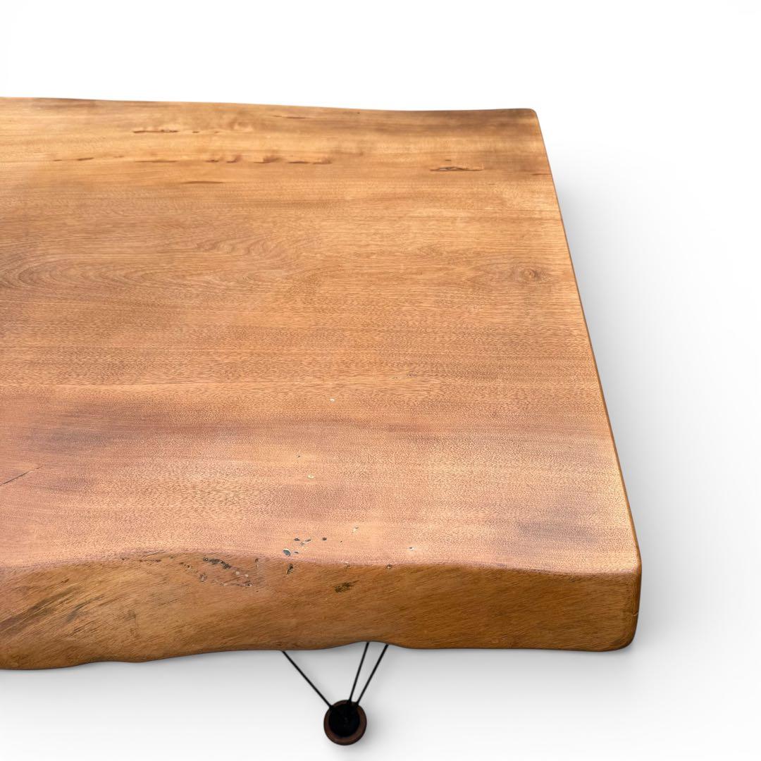 ろこん　一枚板 無垢材 アイアン　センターテーブル 座卓　幅125cm