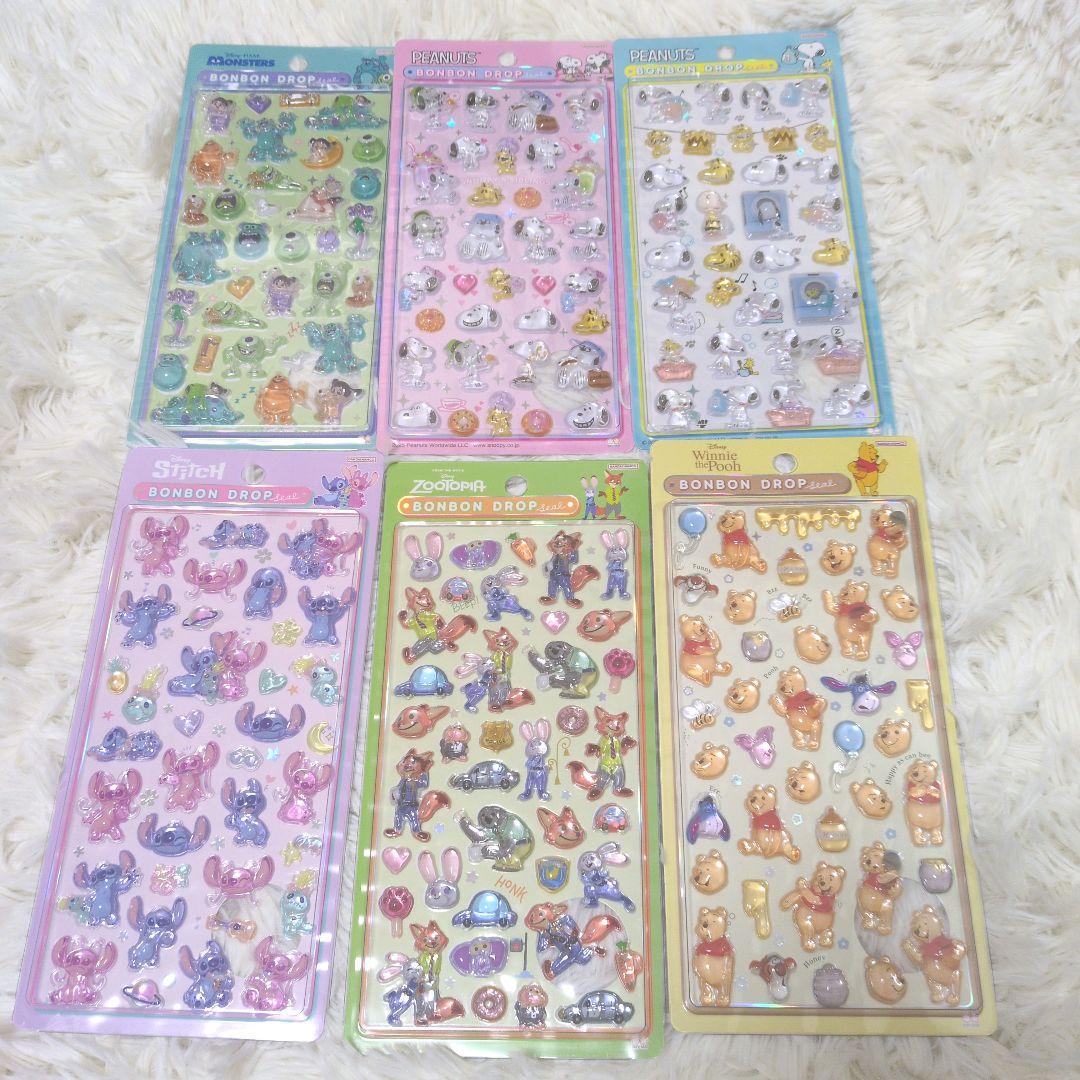【正規品】ボンボンドロップシール　ディズニー　6枚セット