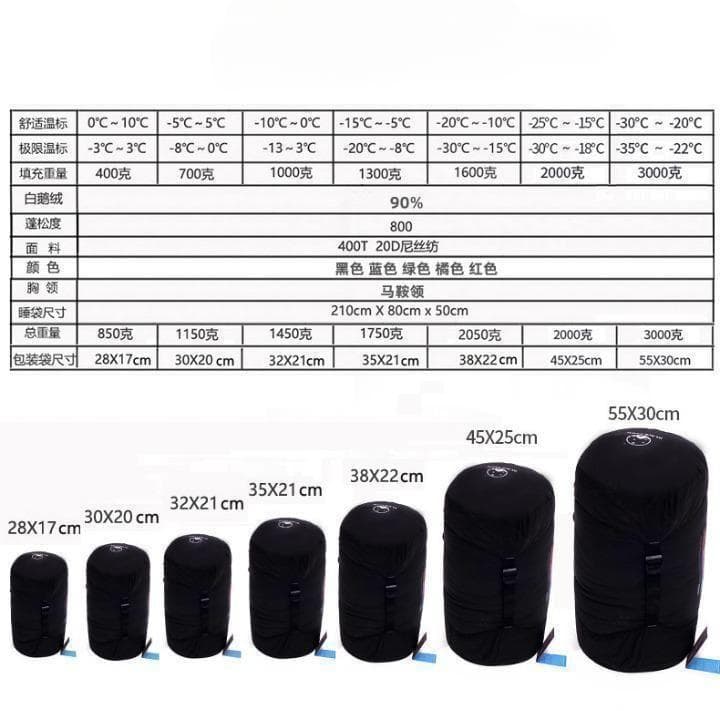 ☆SALE☆ 高級ダウン使用 マミー型 寝袋 ダウンシュラフ 400g レッド