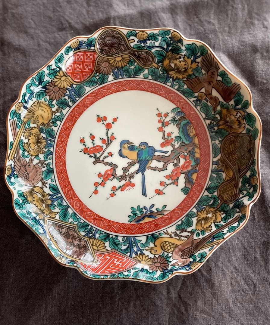 九谷焼 歴代画風 7号皿 21センチ4枚セット KUTANIYAKI