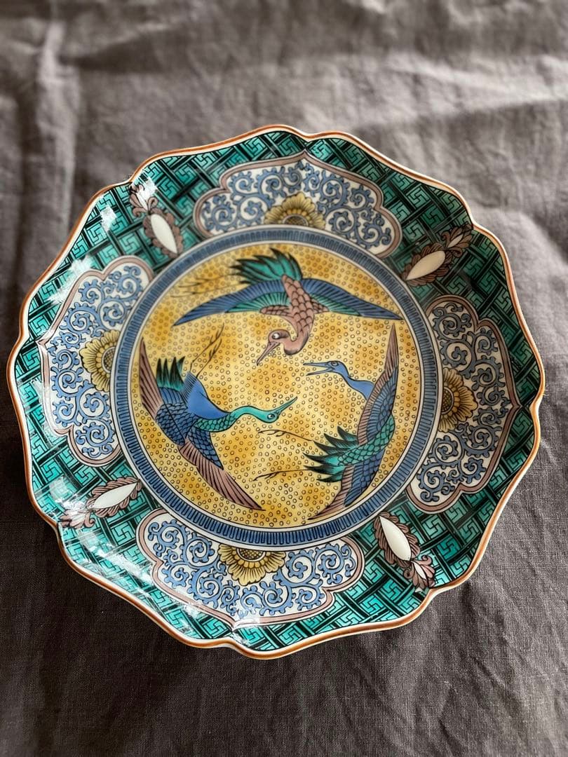 九谷焼 歴代画風 7号皿 21センチ4枚セット KUTANIYAKI