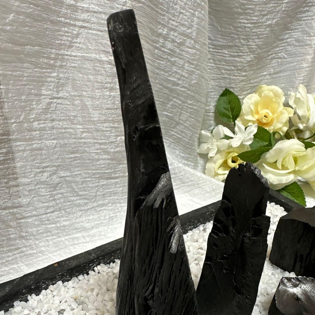 紀州 備長炭 インテリア スタイリッシュ 置物 オブジェ 消臭 調湿 箱庭