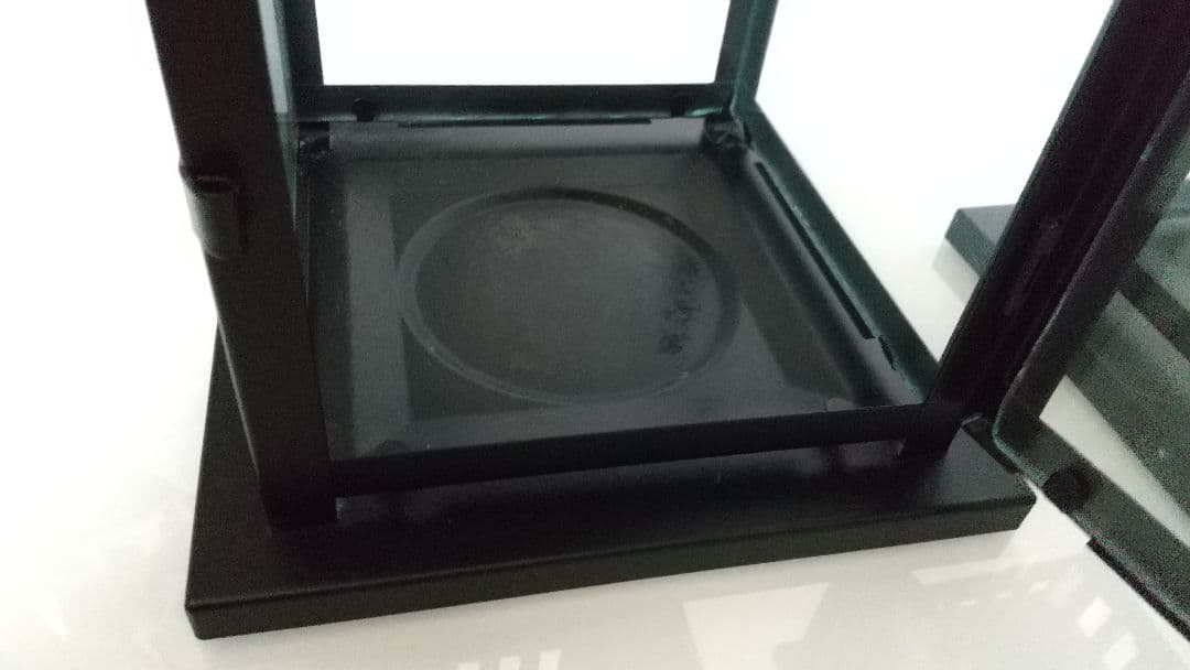 【2セット】アイアン スクエア ランタン キャンドルホルダー スタンド 黒