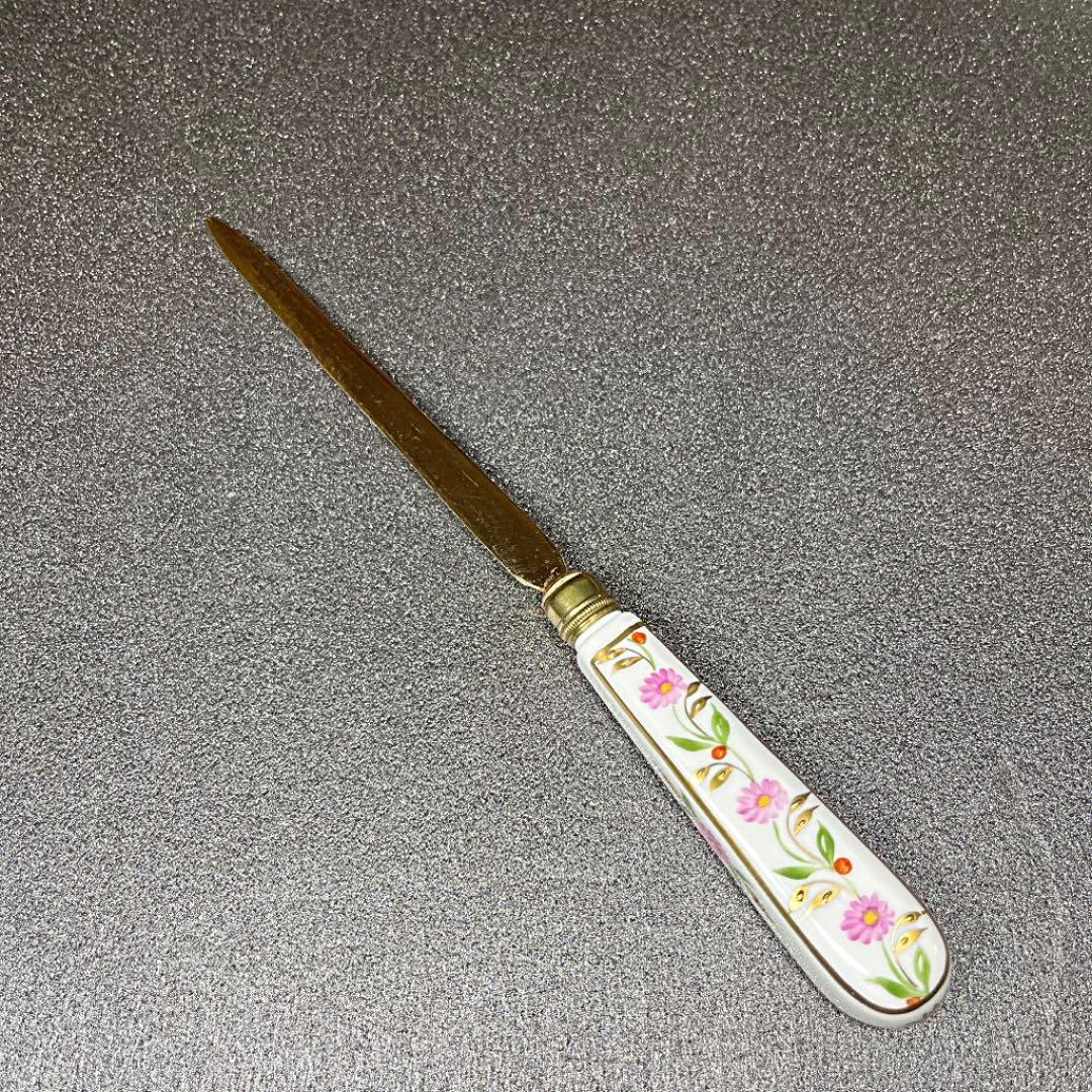 未使用品】リモージュ 金彩装飾ピンクローズ ペントレイ&ペーパー