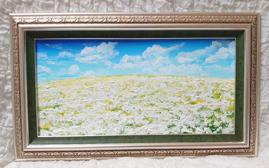 油絵 絵画【白いお花畑】 油絵 絵画 【白いお花畑】 絵画 HR 通販 14136898｜Creema(クリーマ