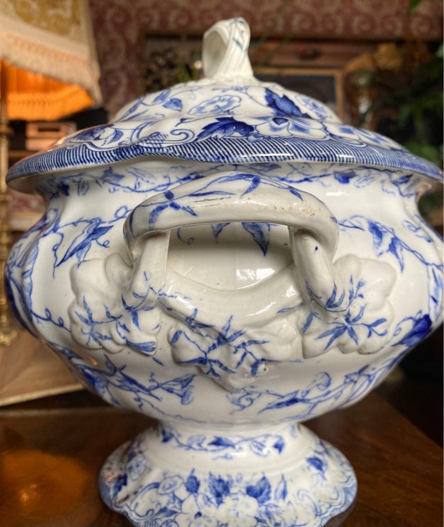 フランス アンティーク クレイユモントロー 窯 スーピエール19世紀　大きめ