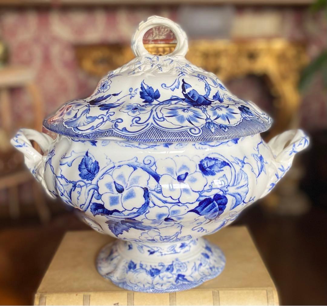 フランス アンティーク クレイユモントロー 窯 スーピエール19世紀　大きめ