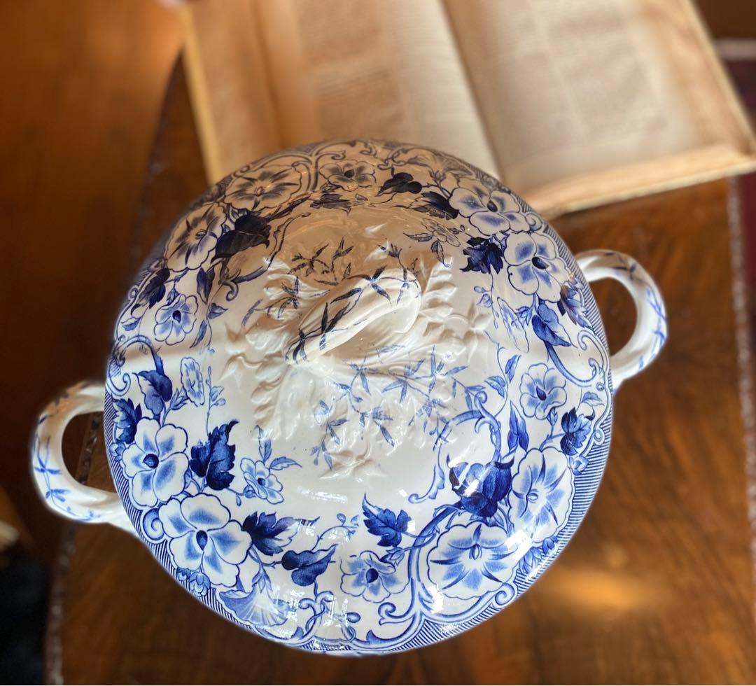 フランス アンティーク クレイユモントロー 窯 スーピエール19世紀　大きめ