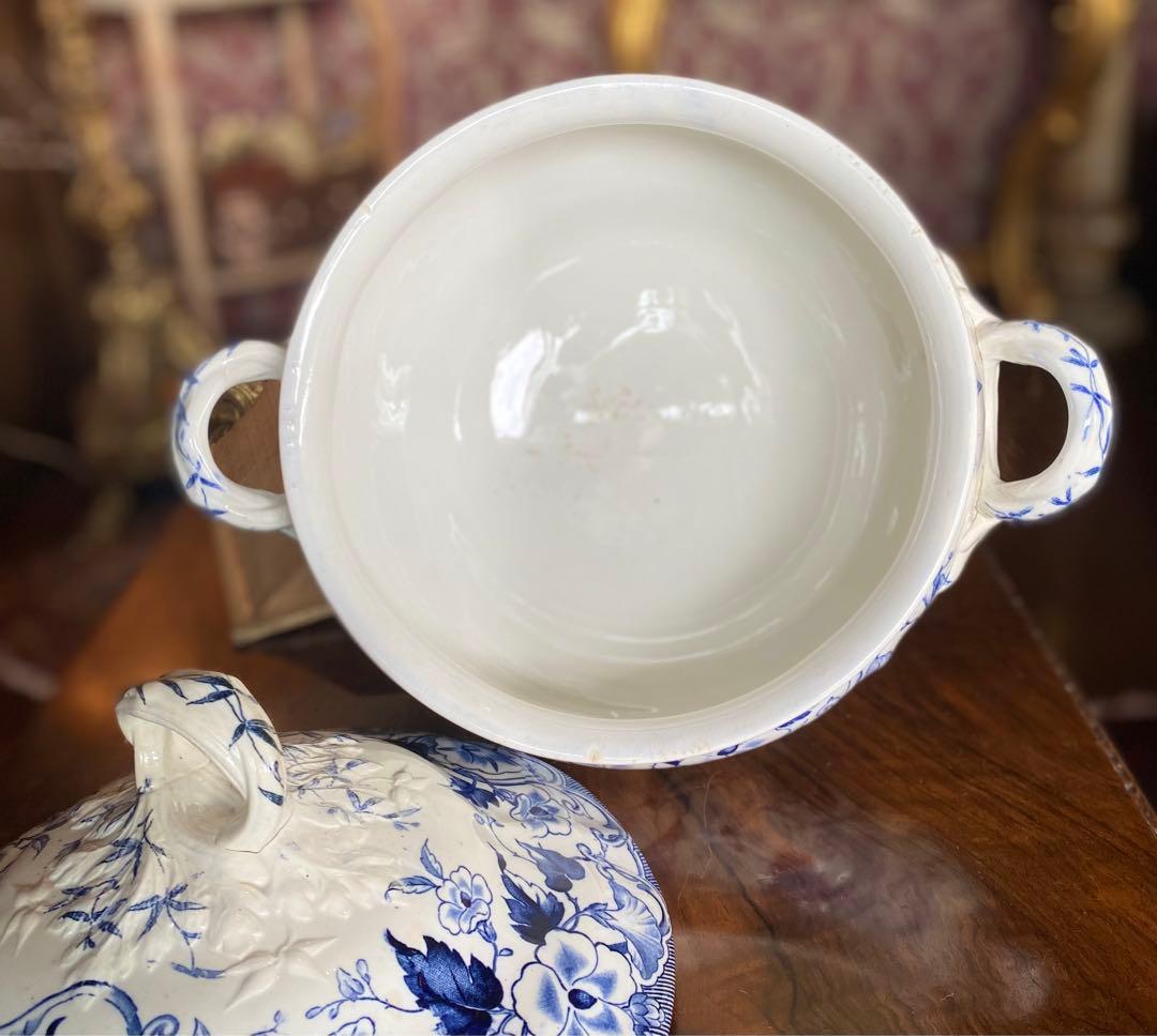 フランス アンティーク クレイユモントロー 窯 スーピエール19世紀　大きめ