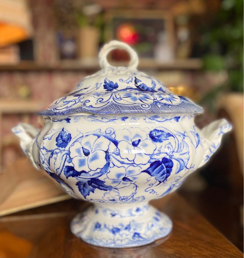 フランス アンティーク クレイユモントロー 窯 スーピエール19世紀　大きめ