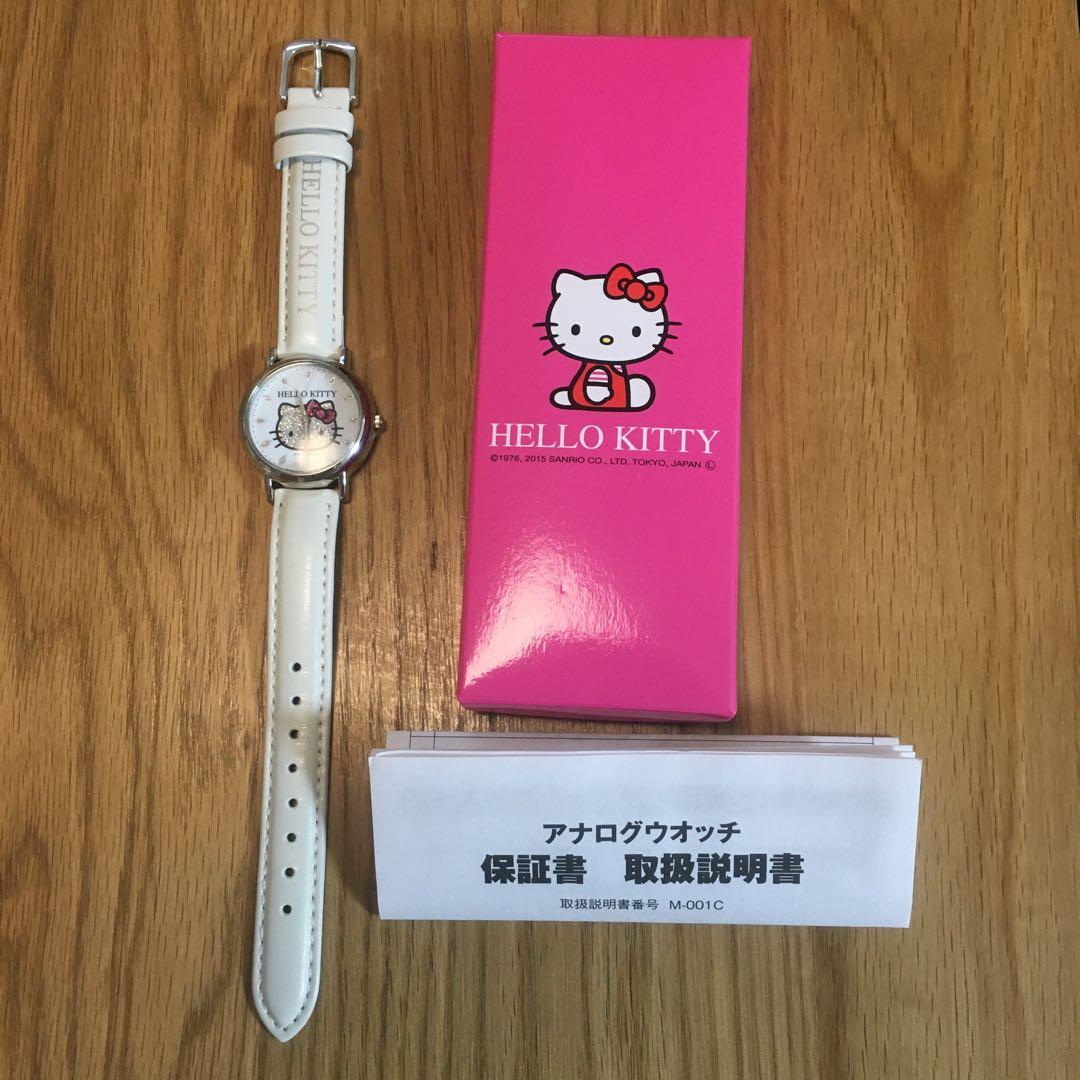 ハローキティ 腕時計 白 シチズン 日本製 革ベルト 防水 アナログ Q&Q