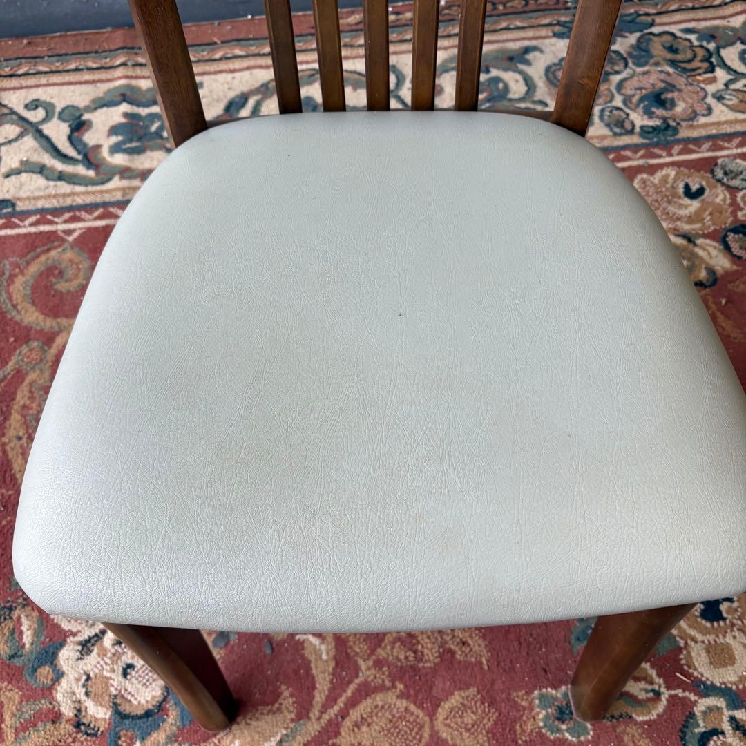 ④ 昭和レトロ カリモク ダイニングチェア 木製椅子 古家具 グレー ビンテージ